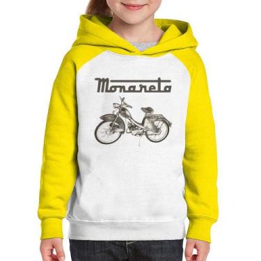 Imagem de Moletom Infantil Ciclomotor Monareta - Foca na Moda, Branco, Amarelo, 