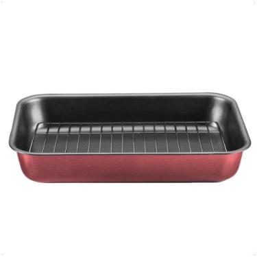 Imagem de Assadeira Retangular Alta Com Grelha 4,6L Antiaderente 37x27x6cm N3 Co