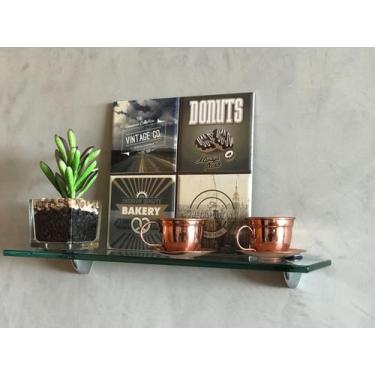 Imagem de Prateleira de Vidro Temperado Fumê Vivre