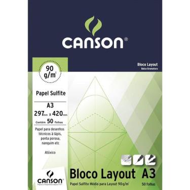 Imagem de Bloco Canson A3 Branco 50 Folhas Layout 90g/m²