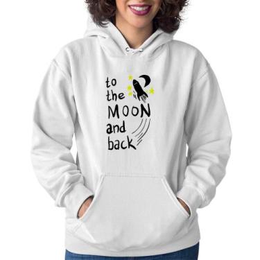 Imagem de Moletom Feminino To the moon and back - Foca na Moda, Branco, GG