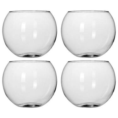 Imagem de Kit 4 Vasos Vidro Redondo Tipo Aquário 1,5 Litros Decoração e Terrário