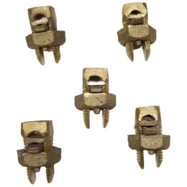 Imagem de Kit 5 Split Bolt de Bronze 35mm Parafuso Fendido para Emenda Cabos Bim