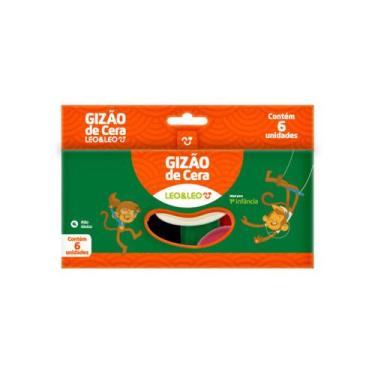 Imagem de Meu 1º Primeiro Giz De Cera Gizão Jumbo 6 Cores Leo&leo 1ª Infância Cr