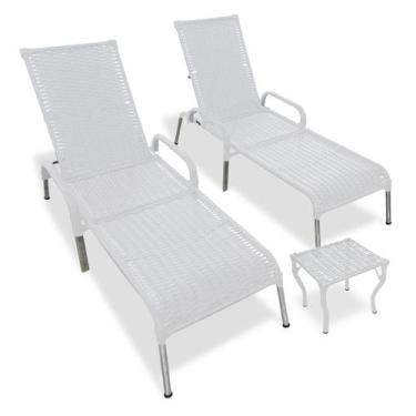 Imagem de Kit 2 Espreguiçadeiras Reclinável Madrid com Mesa de Centro - MRDDECOR
