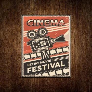 Imagem de Placa Decorativa - Cinema Retro Festival 27X35 - Sinalizo.Com