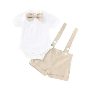 Imagem de Macacão de Bebê Recém-Nascido com Gravata Borboleta - Verão (0-24 Mese