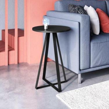 Imagem de Mesa Lateral de Apoio Industrial Com Pés em Aço 60 cm - Artesano SE, P
