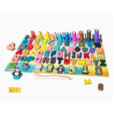 Imagem de Didaticos Aprenda Brincando Multiatividades 135 Pecas DmToys Letra Num