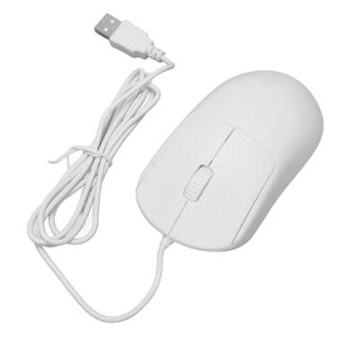Imagem de Mouse óptico Com Fio 1200DPI USB Ergonômico Plug and Play para Laptops Desktop PC (Branco)