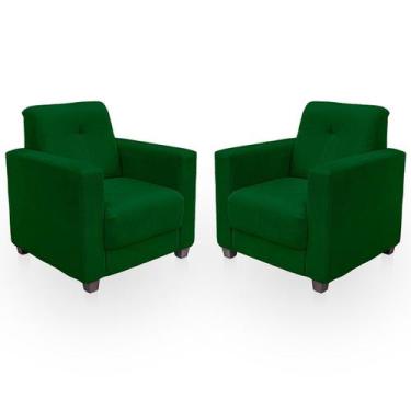 Imagem de Kit Poltrona Cadeira para Sala Confortável Reforçada Veneza Suede - Be