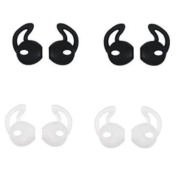 Imagem de Almofada de orelha de gel para fones de ouvido Apple Earphone, Bluewald, gel macio fino confortável antiderrapante, adequado para iPhone 6S?6?5S?5C?iPod Touch6?5?4?Nano7 All Apple EarPod, 4 pares, Black and White