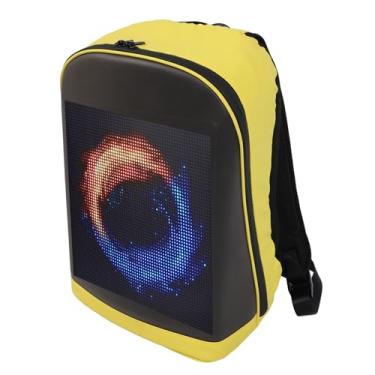 Imagem de Mochila LED, Tela Colorida de ícones Fotográficos de 64 X 64 Px Com Porta USB, Mochila para Laptop Com Tela LED de 11,8 X 5,1 X 16,9 Polegadas, Mochila Moderna à Prova D'água,