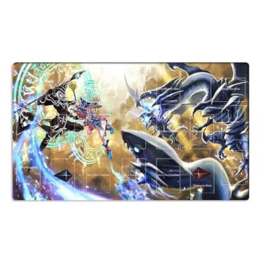 Imagem de Mlikemat Novo tapete de rato de dragão branco e mago negro de olhos azuis TCG CCG + bolsa grátis (ZD039-01)