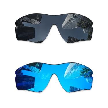 Imagem de Combine8 2 peças de lentes de reposição ploarizadas para óculos de sol Oakley Radar Path/Radar Path Asian Fit (AF) - Preto + Azul gelo