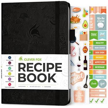 Imagem de Clever Fox Livro de receitas - Faça seu próprio livro de receitas familiar e organizador de caderno de receitas em branco, diário de culinária vazio para escrever receitas, capa dura A5, armazena 60