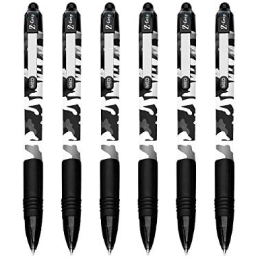 Imagem de ZEBRA Caneta esferográfica retrátil suave Z-Grip - 1,0 mm - tinta preta - cilindro camuflado - pacote com 6