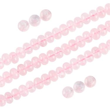 Imagem de SOFPLATE 1 fio 68 peças contas rosa Rondelle contas de pedra de quartzo rosa natural suave pequeno disco de quartzo rosa 5 x 8 mm 15 polegadas contas espaçador de lentilha para fazer joias, pulseira,
