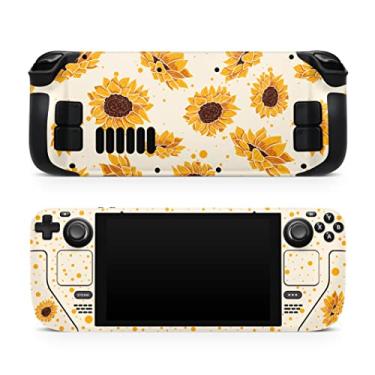 Imagem de TACKY DESIGN Película de girassóis amarelos compatível com LCD Steam Deck Skin e compatível com Steam Deck OLED, decalque de vinil Kawaii Premium 3M, capa completa, compatível com adesivo Steam Deck