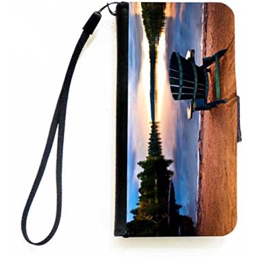 Imagem de Rikki Knight Capa carteira flip de madeira ao pôr do sol com aba magnética para Apple iPhone 5c