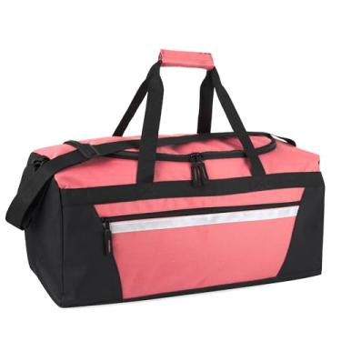 Imagem de Bolsa esportiva de 40 litros, de 55,88 cm, para mulheres e homens, viagem; bolsa esportiva grande com alça de ombro, seções, rosa