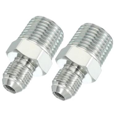 Imagem de PATIKIL Conectores hexagonais redutores adaptador de tubo 9/40.6 cm macho 37° Flare JIC x 1/5.1 cm macho NPT, pacote com 2 adaptadores de bocal redutor de encaixe de tubo encaixe hidráulico de aço