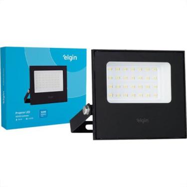 Imagem de Refletor De Led Elgin 50W. 6500K. 4000Lm Ip66 Preto Bivolt