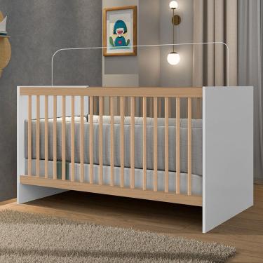 Imagem de Berço para Quarto Infantil  Lua BRANCO / MADEIRA