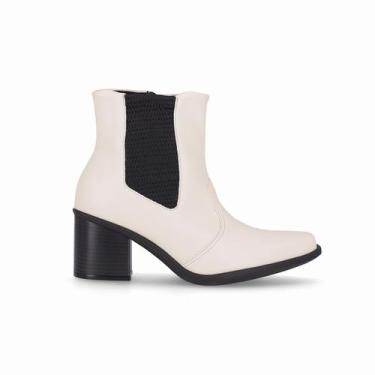 Imagem de Bota Giordana Cano Curto Off White com Preto - PICCADILLY, 35