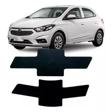 Imagem de Par De Adesivos Emblema Gravatas Dt Tr Chevrolet Onix Preto - Resitank