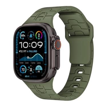 Imagem de Pulseira esportiva compatível com Apple Watch Ultra 2 de 49 mm, 46 mm, 45 mm, 44 mm, 42 mm, 41 mm, 40 mm, 38 mm, para homens e mulheres, pulseira de silicone para Apple Watch séries 10 9, 8, 7, 6, 5 4