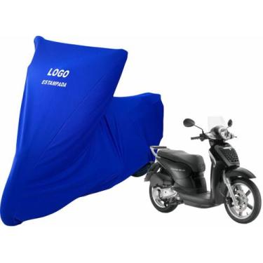 Imagem de Capa De Tecido Para Cobrir Moto Aprilia Scarabeo Com Logo - Mz, Azul