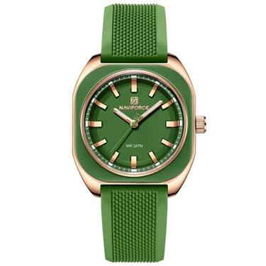 Imagem de Relógio Feminino De Quartzo Casual Com Pulseira De Silicone Impermeavel 3atm Verde