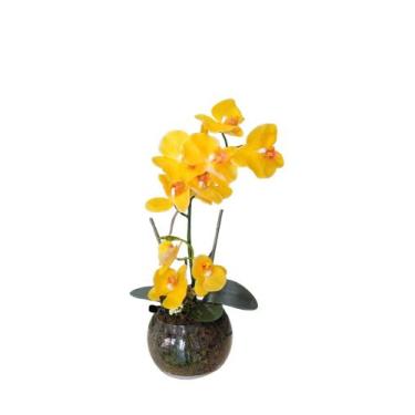 Imagem de Arranjo Vaso de Orquídea C/Pétalas de silicone - Eli Presentes e decor