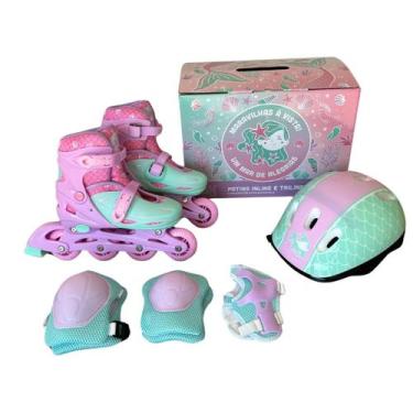 Imagem de Patins 4 Rodas Inline Triline Tamanho Ajustável Marca Glumi, 32-35, Se