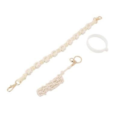 Imagem de Cinta de Garrafa de água Trançada Correia Portátil de Copo Elegante Correia para Casais Aventuras Ao Ar Livre (Branco)