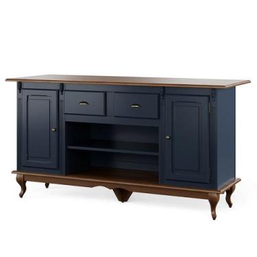 Imagem de Bancada de Cozinha Ilha de Madeira Alta Hannover com 2 Portas e 2 Gave