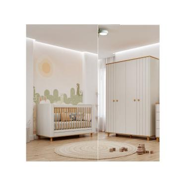 Imagem de Berço e Guarda roupa Retro Cupcake Permobili MDF
