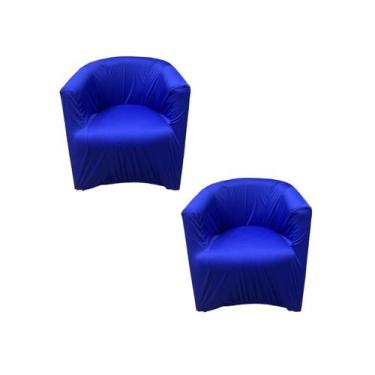 Imagem de Kit Com 2 Capas Poltrona Ferradura - TATY CAPAS E CONFECÇÕES, Azul Roy