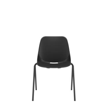 Imagem de Cadeira Quick Fixa V Preto Base Metal Preto