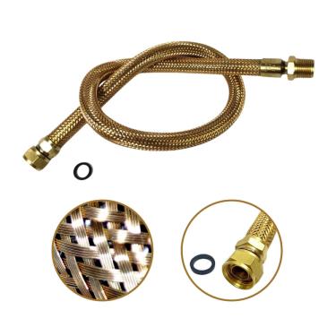 Imagem de Mangueira flexível de gás 80cm Macho x Fêmea 1/2 Para Instalação de Cooktop Forno e Fogão Gás gn glp