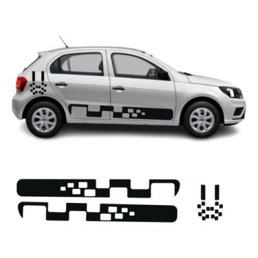 Imagem de Faixa Lateral Adesivo Carro Volkswagen Gol Em Vinil Kit 4 - onl