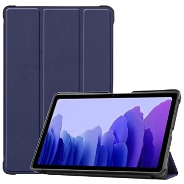 Imagem de Zrengp Capa para tablet Samsung Galaxy Tab A7 10.4 2020 T500 T505, capa de couro ultrafina e leve com suporte para Galaxy Tab A7 10,4 polegadas SM-T500 SM-T503 SM-T505C SM-T507 (TPU-azul escuro)