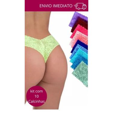 Imagem de Kit Com 10 Calcinha Fio De Renda Mini Caleçon Sexy - Sem marca, M, Sor