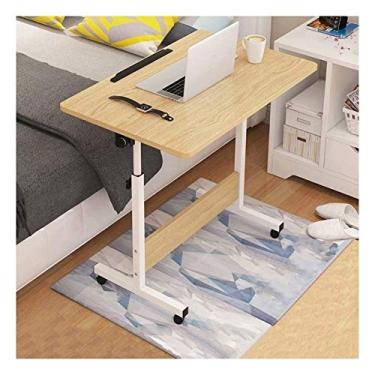 Imagem de Mesa Overbed para laptop com base em forma de C | Mesa de escritório em casa com rodízios | Mesa dobrável e móvel para todos os laptops