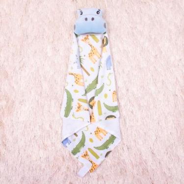 Imagem de Naninha De Bichinhos Para Bebe Hipopótamo - Miguel Baby, Azul
