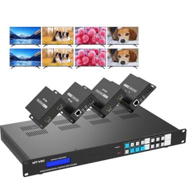 Imagem de MT-VIKI Extensor De Matriz Hdmi 4K 4X4 4K60Hz 4:4:4 Sobre Cabo Cat6/7/8, Divisor E Comutador De Matriz Com 4 Receptores Poc + 4 Saídas De Loop, Interface Gráfica Do Usuário (Gui) Da Web, Rs232, Até
