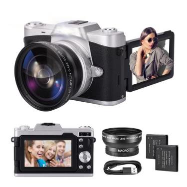 Imagem de Câmera digital novzzovaz 4K Vlogging 48MP 16X Zoom com 2 baterias