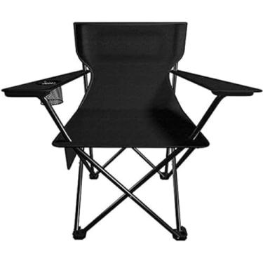 Imagem de ZYHSIJOBAS Cadeira de acampamento portátil com apoio para os pés, cadeira reclinável dobrável, cadeira dobrável de acampamento, cadeira de braço acolchoada com estrutura de aço para adultos