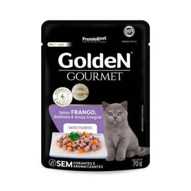Imagem de Sachê Golden Gourmet Gatos Filhotes Frango Abóbora Arroz 70g - PREMIER